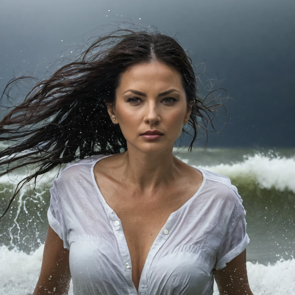 woman in the hurricane
