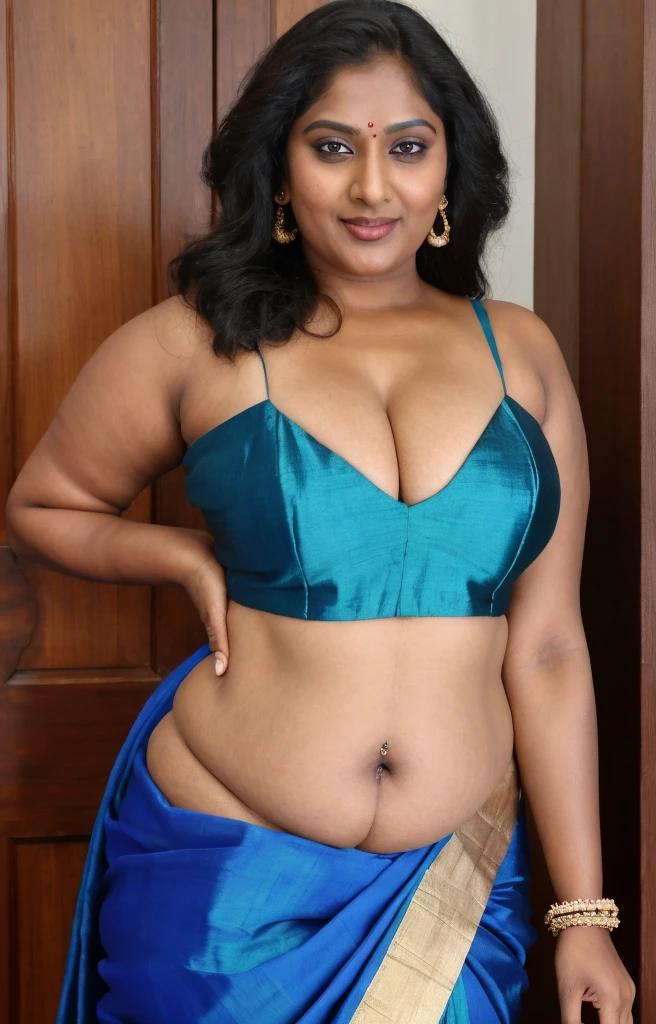 Looks like Ramya Krishnan, beautiful, as ancient Indian queen,her majesty,greatest queen,rajmata,goddess,enchantress, maharani, ranima, mature milf aunty, Apsara, urvashi, devadasi,nartaki,erotic fantasy, sensual lust, ornaments made by gold and precious gems and jewells,Photographic recreation shoot Inspired from art by mohanan manimala, best quality, modelshoot, profile photoshoot, mastershot, model photography, retouched, movie stills shoot, modelshoot Inspired by art of mohanan manimala, revealing clothes, her exposed charming figure, appealing physique, pale skin, Beautiful lady, extremely gorgeous woman, mallu traditional wear, party wear, summer party wear, designer saree, sexy woman, wedding wear, hot sleeveless blouse, sexy designer dress, designer blouse, braless, hot wear, spotless skin, designer sari, sexy fashion saree, Deep navel, jiggly belly, 50 years old Woman, sexy navel folds, gigantic figure, wide body, Full figured woman, full figured body, Plus size Indian beauty, Mrs India plus size, momma, mommy figure, desi aunty bold saree look, big mommy milkers, heavy physique, curvy, sexy sleeveless blouse, armpits exposing, modern Indian aunties, sexy Indian housewife, desi bhabhi hot, sexy giant woman like figure, seductive body, wearing palla, Indian traditional cotton bandeau crop top bra, huge breast, milk tank, mallu woman, mallu actress, mallu aunty, mallu sari model, mallu actress, lusty, perfect thick body, fleshy figure, highly detailed, intricate, flawless, pheromones dropping figure, seductive expression, beautiful face, juicy figure, perfect face, perfect eyes, perfect fingers, round shaped face, curvy, skin texture, hot, small hairs on armpits visible, unshaved underarm, armpit crease, captivating, lusty, charming, attractive figure, mature woman, Kerala model, Kerala actress, nails can be hidden, queen of Lust, High clarity eyes, gigantic figure , extremely seductive, extremely seductive dress, skin pores, skin texture, insane details,