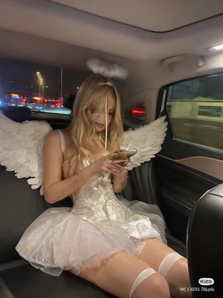 Angel blonde woman