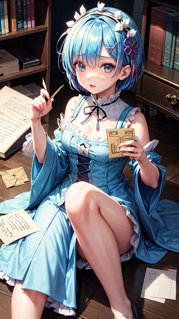 Rem from the anime Re Zero with a letter 💌