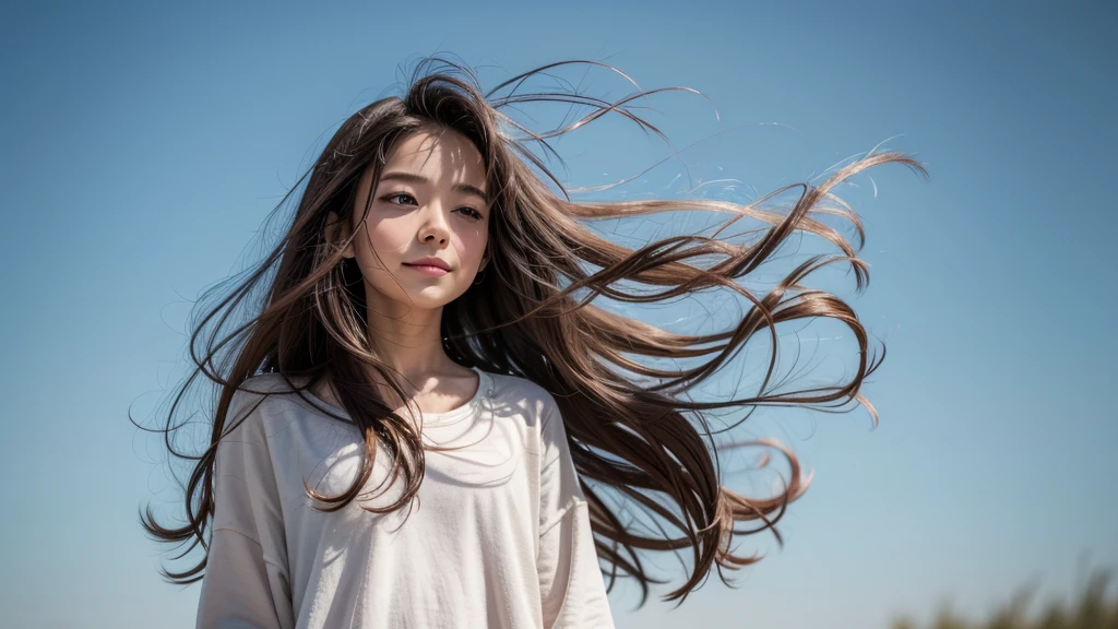 cute illustration of a person who appears to be in good health with their hair flowing in the wind