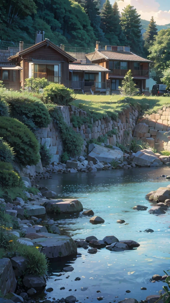 house next to a river