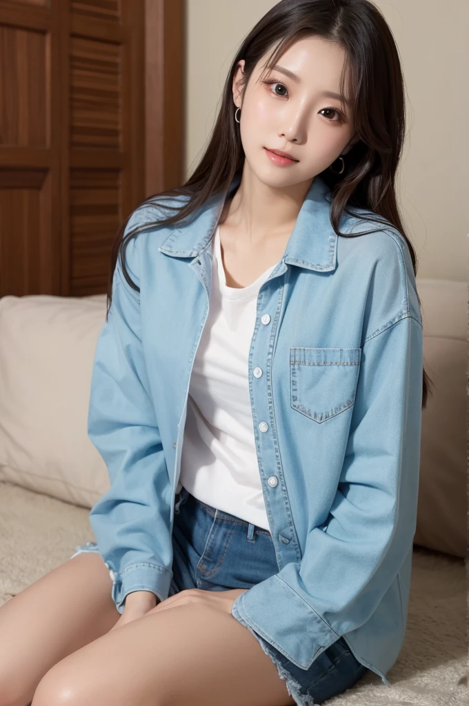((Highest quality))、Beauty、shirt、Fully Open