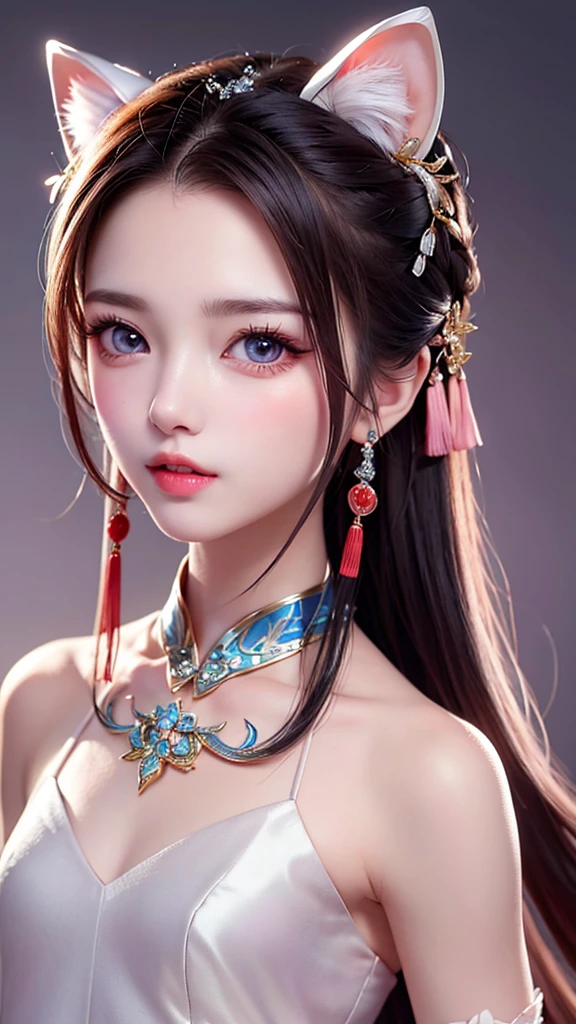 A sweet and lovely Chinese beauty, Exquisite and sexy clavicle, Attractive goose face, double eyelid, bright peach-colored eyes, Pink Lips, small, upturned nose, Bare shoulders, Concentrated face, Face close-up, Ultra HD, Super detailed, Full Body Shot, Ultra-thin translucent, Cat ear, it&#39;s snowing, Pure white hair, (Detailed fingering: 1.5)，((Red eyes:1.2)),(Big Breasts:1.2),Expose huge breasts，Revealing large cleavage，绿色的short hair，short hair，short hair，Red eyes，Expose huge breasts，Revealing large cleavage，绿色的short hair，short hair，short hair，Red eyes，Open-air bath、bathing、pregnancy、Big belly