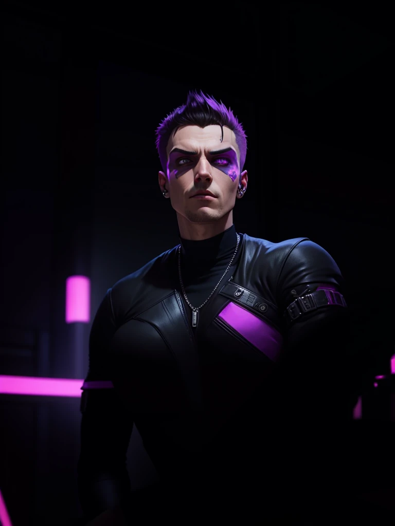 Change background cyberpunk handsome punk face 8k