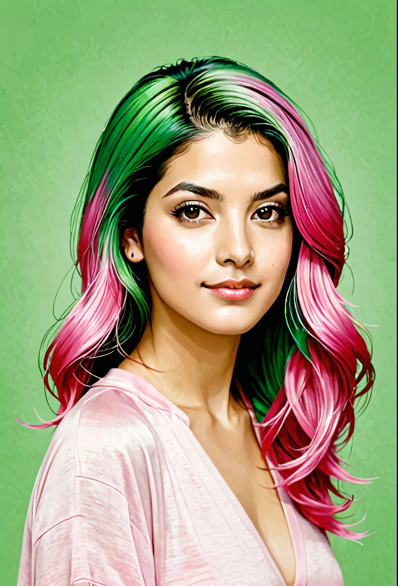 1 girl, animal_ears, Gradient, Gradient_fund, Unripe_fund, gazing_phi_viewer, Pink_body hair, Solo the JM