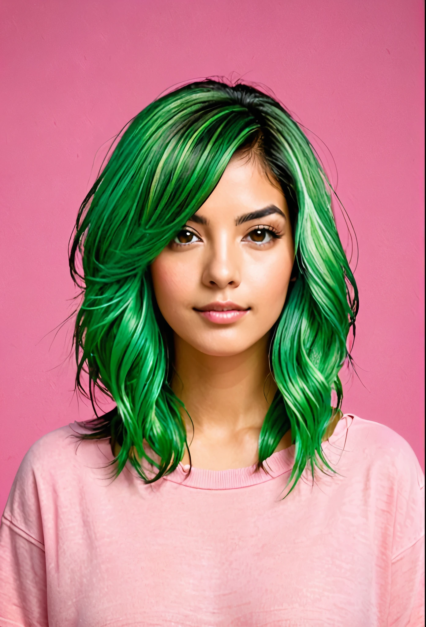 1 girl, animal_ears, Gradient, Gradient_fund, Unripe_fund, gazing_phi_viewer, Pink_body hair, Solo the JM