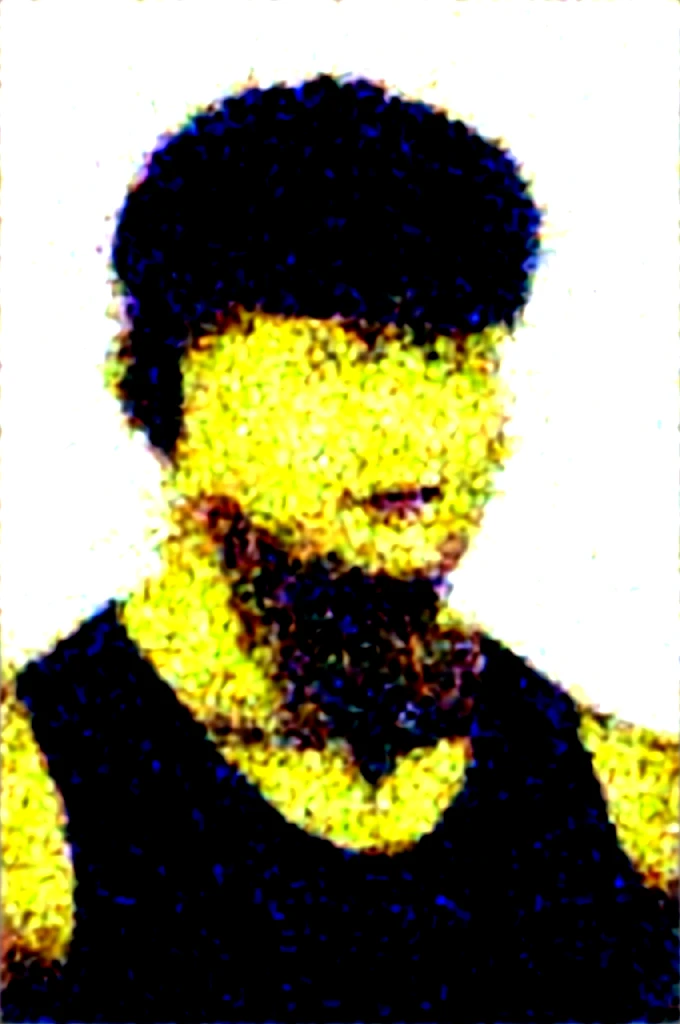 1 sports boy, male focus, Black tight vest, muscular male, muscular, only, Upper body, alone, look to the side, dialog box, short hair, stubble, Sweat, black hair, yellow eyes, open lips, White background, simple background, amazing quality, best aesthetics, Ridiculous, 2023, short hair, moan, best quality