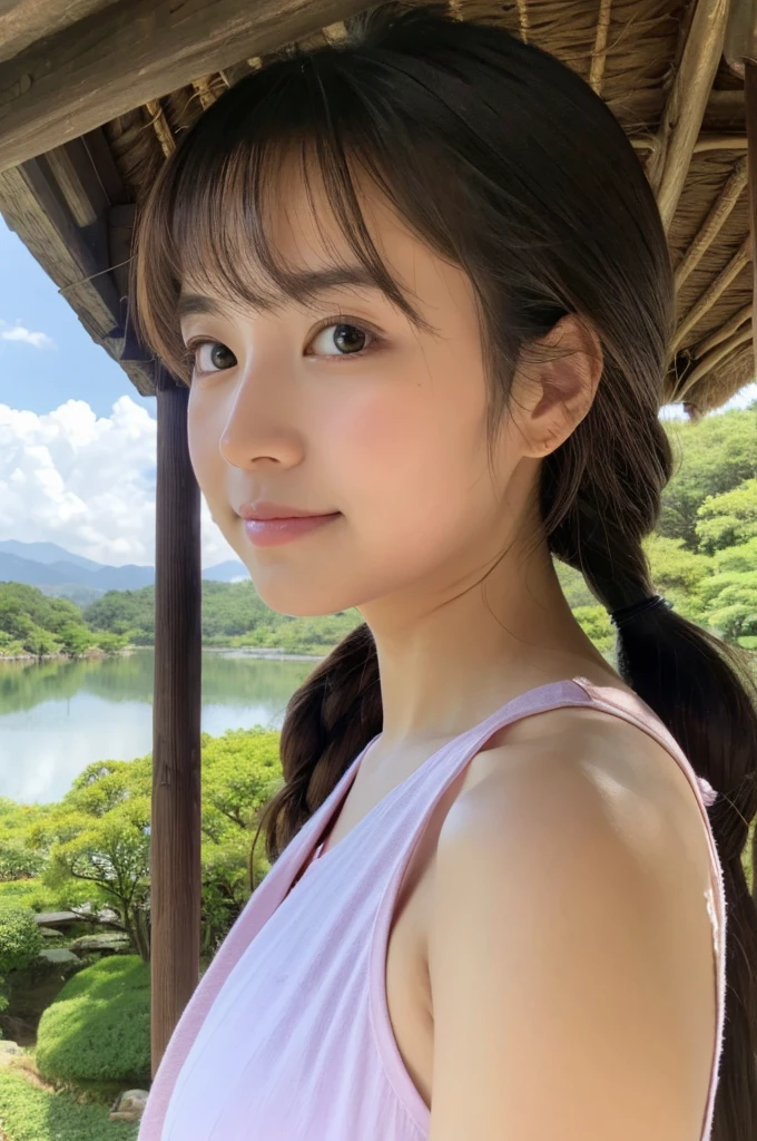 ((Highest quality)), ((masterpiece)), (detailed),Perfect Face,Japanese,landscape,Beauty,cute,Upper Body