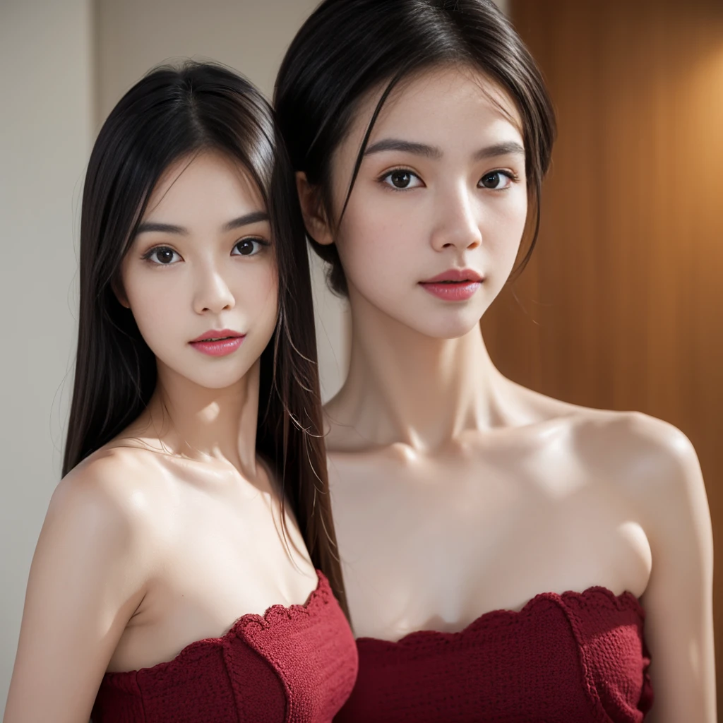 Realistic, realistic skin color, detailed skin, shiny skin, high quality, ultra-high pixels, correct Asian female anatomy, a 28-year-old Asian beauty, Asian beauty aesthetic face, petite figure, long hair, pure face, sexy figure, the background is a messy room,