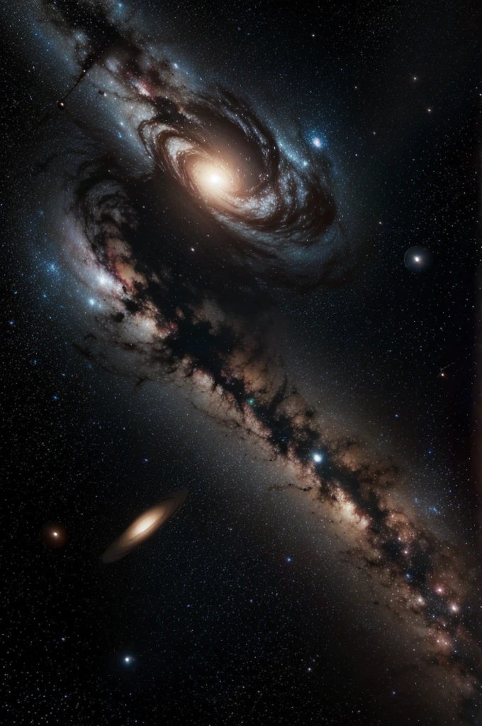 planetes, sky, black hole, constellations and galaxies.