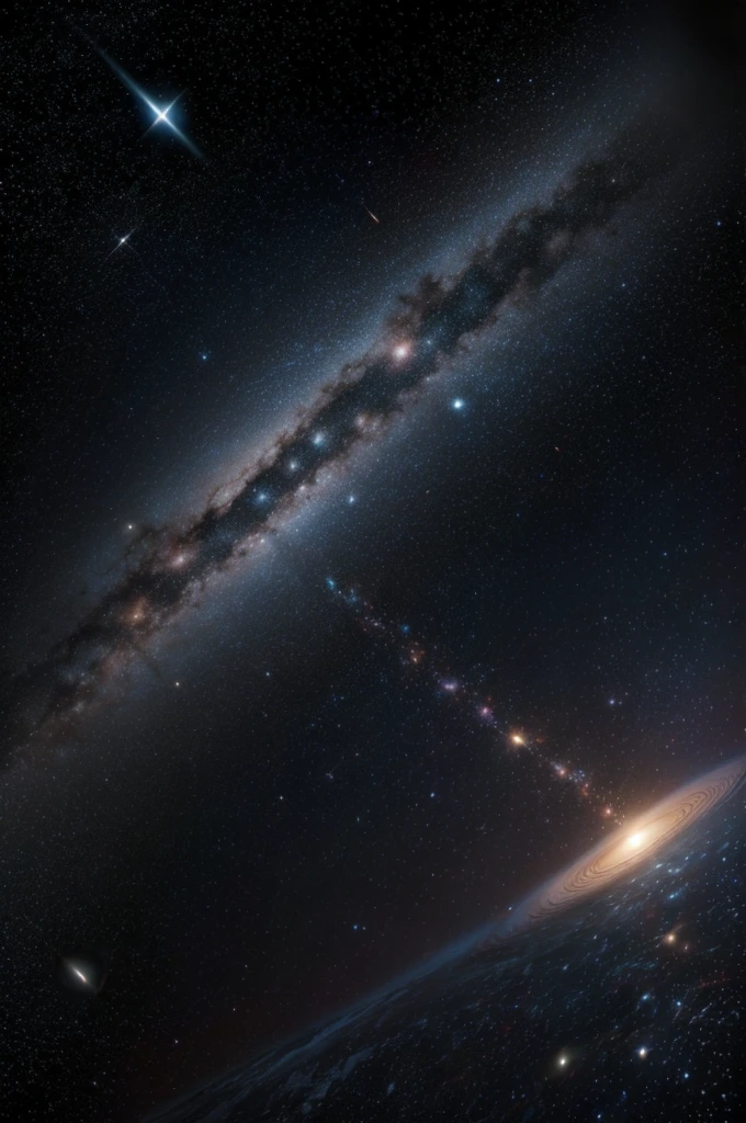 planetes, sky, black hole, constellations and galaxies.