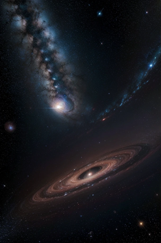 planetes, sky, black hole, constellations and galaxies.