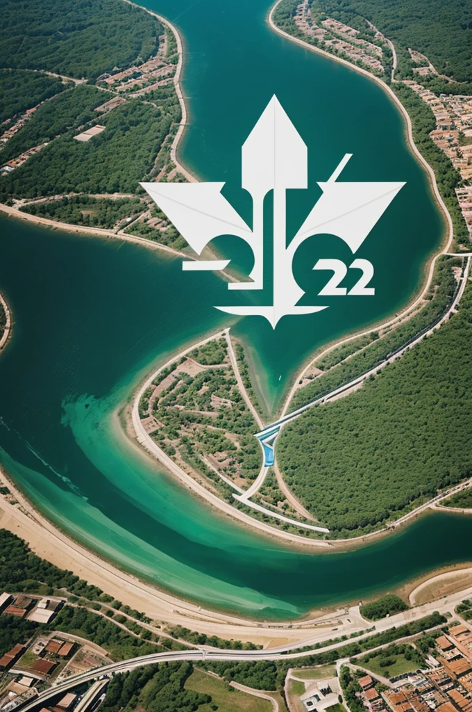 For a reception program of Civil Engineering students of batch 22, I want to create a logo consisting "Confluence 22" ... A logo correlated with the meaning of confluence is preferable