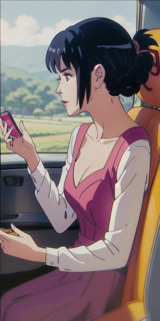 Araffe woman in a car with a cell phone in her hand., profile picture, neckline, beautiful woman, beautiful lady, 4 5 them, profile picture, 5 5 them, Stunning woman, by Winona Nelson, lorena avarez, holy wood actress, 💋 💄 👠 👗, delicious, she is about 6 0 years old, by Edna Mann