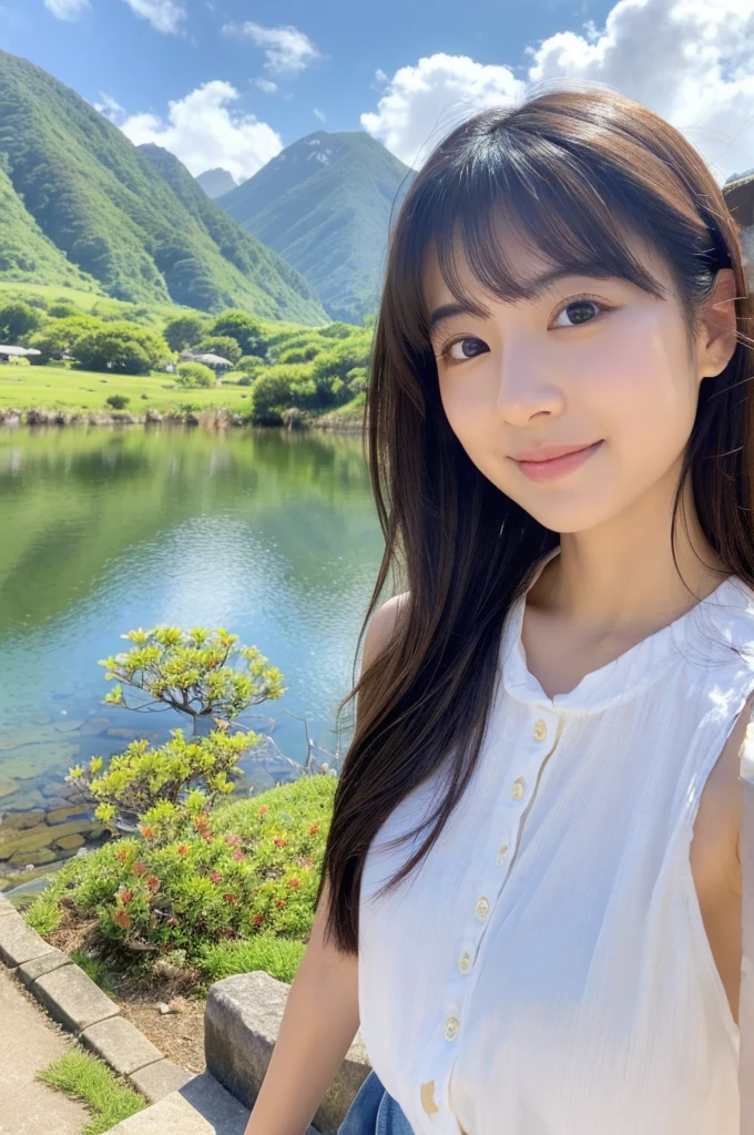 ((Highest quality)), ((masterpiece)), (detailed),Perfect Face,Japanese,landscape,Beauty,cute,Upper Body