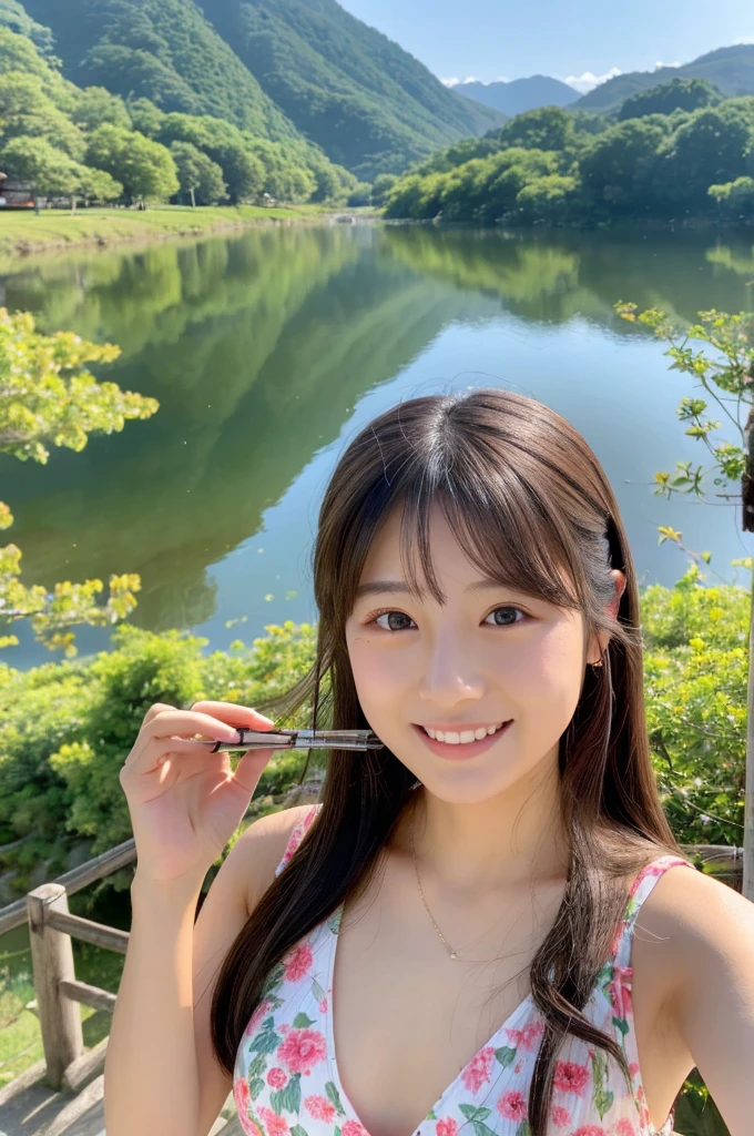(Super authentic, Highest quality, Highest quality, beautiful photo:1.2), (A beautiful 2 Japanese woman:1.3), Symmetrical eyes, Lip gloss, Natural Makeup, Smiling Kindly, Small Ass, Large Breasts, valley, ((Dark brown hair, Twin tails)), ((Yellow PVC Micro Bikini:1.2), (Waikiki Beach), model, (Glowing Skin), Beautiful Skin, Show me your ass