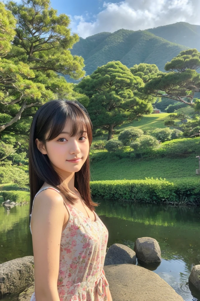 ((Highest quality)), ((masterpiece)), (detailed),Perfect Face,Japanese,landscape,Beauty,cute,Upper Body