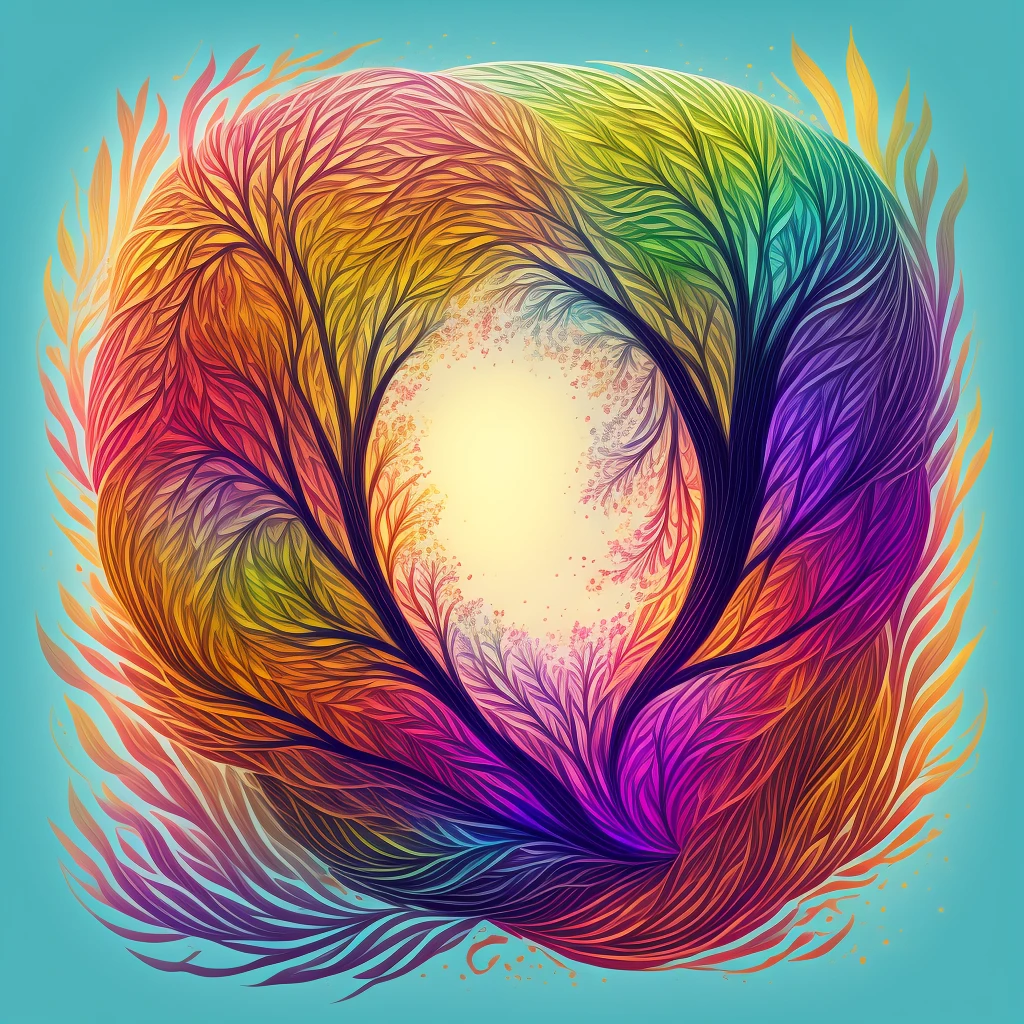 circular tree,four seasons,spring,summer,autumn,winter,leaves,roots,branches,trunk,ornate border,decorative,digital illustration,artwork,movement,time,swirling background,dark background,vibrant colors,natural,life cycle,growth,change,nature,life,peace,harmony,spirituality,symbolism,digital art,illustration,painting,graphic design,art,design,digital media,online art,visual art,fine art,fantasy