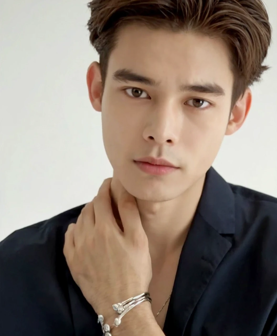 ((best quality)), (detailed), perfect face, korean man, wearing no shirt, beautiful face, muscular chest, volume in underwear, protuberance, big fit ass, futurist, Corpo Scrawny, hoarse, Scrawny, big nice protuberance, handsome korean actor, sensual poses, sensuous
