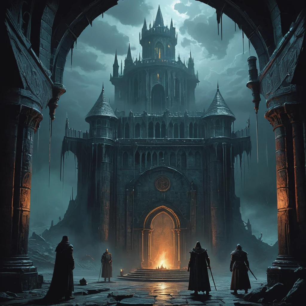 In the depths of a crumbling tower, shrouded in perpetual dusk, King Varnoth, the ancient vampire lord, broods over his kingdom of shadows. His fortress, once a bastion of mortal power, now echoes with the whispers of forgotten spells and the restless murmurs of his undead court. As night falls across the land, Varnoth contemplates his next move in the eternal game of thrones among rival dark houses, his eyes gleaming with centuries of cunning and hunger. Tonight, a daring group of adventurers seeks to breach his domain, driven by tales of lost treasure and the promise of defeating the immortal king. Little do they know, the tower holds secrets darker than they can imagine, and Varnoth watches their approach with a hunger that transcends mere bloodlust