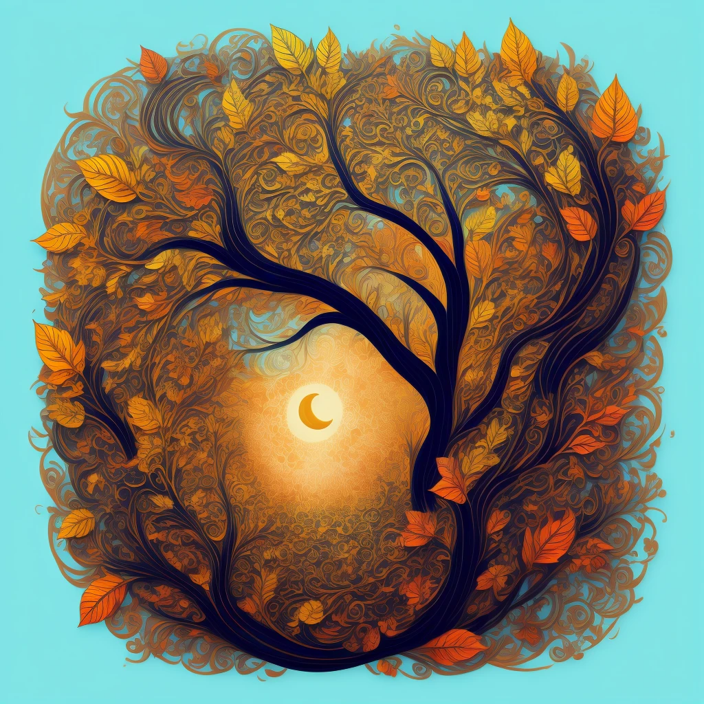 circular tree,four seasons,spring,summer,autumn,winter,leaves,roots,branches,trunk,ornate border,decorative,digital illustration,artwork,movement,time,swirling background,dark background,vibrant colors,natural,life cycle,growth,change,nature,life,peace,harmony,spirituality,symbolism,digital art,illustration,painting,graphic design,art,design,digital media,online art,visual art,fine art,fantasy