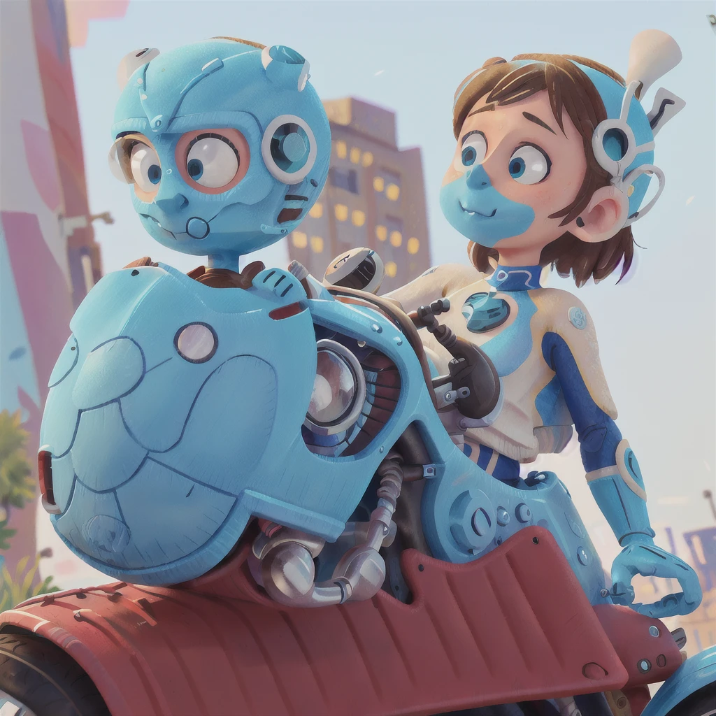 Um bruxo, blue motorcycle, white helmet, road, black clothes, (masterpiece: 1.2) (realistic: 1.2) (bokeh) (best quality) (detailed skin: 1.3) (intricate details) (8K) (detail eyes) (sharp focus)