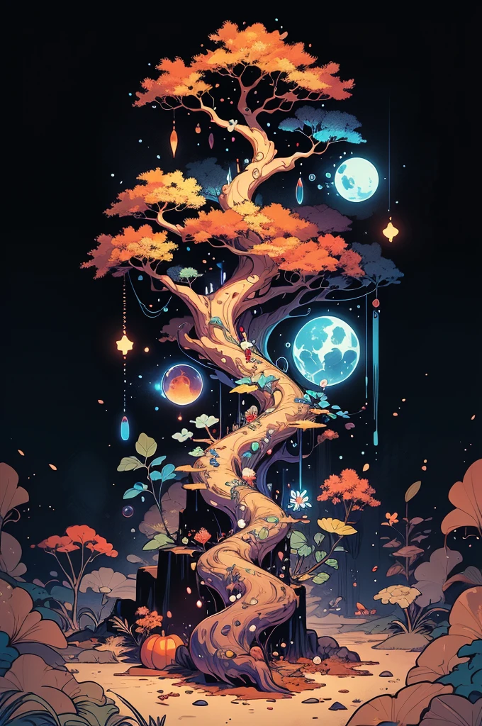 circular tree,four seasons,spring,summer,autumn,winter,leaves,roots,branches,trunk,ornate border,decorative,digital illustration,artwork,movement,time,swirling background,dark background,vibrant colors,natural,life cycle,growth,change,nature,life,peace,harmony,spirituality,symbolism,digital art,illustration,painting,graphic design,art,design,digital media,online art,visual art,fine art,fantasy
