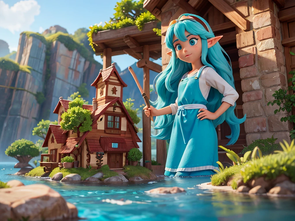 Character Details and Environment for Imaging Disney Pixar Style Character 4:

name: luna, the Princess of the Seas Description: luna é uma sereia corajosa e gentil, Known for her love of the ocean and its creatures. She is curious about the world above water and dreams of exploring dry land..
Physical characteristics:
kor: young adult (equivalent to 18 human years)
Height: cerca de 1,7 meters (from head to tail)
physical build: Delicate and slender, with a long, elegant train.
eyecolor: Sea Blue Hair: Long and wavy, in shades of blue and green.
Tailpussy: Shiny scales in shades of blue and turquoise, with iridescent details.
Environment 4:

location: Undersea Kingdom Scenario Details: A coral palace with shell towers, underwater gardens with exotic plants, colorful fish swimming around, rays of sunlight filtering through the water, and magnificent rock formations. Air bubbles float across the scene, creating a magical effect.
Character 5:

name: Finn, the Inventor of the Village Description: Finn is a brilliant young inventor full of ideas, always creating gadgets to help your village. He's curious, determined and a little clumsy, but very loved by everyone.
Physical characteristics:
kor: adolescent (equivalent to 15 human years)
Height: cerca de 1,6 metros
physical build: Thin and slightly clumsy.
eyecolor: Light Brown Hair: Light brown and messy, with a red bandana.
vestimentas: Work apron with pockets full of tools, head protection glasses.
Environment 5:

location: Workshop in the Village Scenario details: A workshop full of incomplete tools and inventions, shelves full of parts and gears, a large blackboard with sketches of projects, a large window overlooking the bucolic village. Sunlight streams in through the window, lighting the dust in the air.
Character 6:

name: Mira, the Guardian of the Forest Description: Mira is an elf guardian of the forest, known for its knowledge