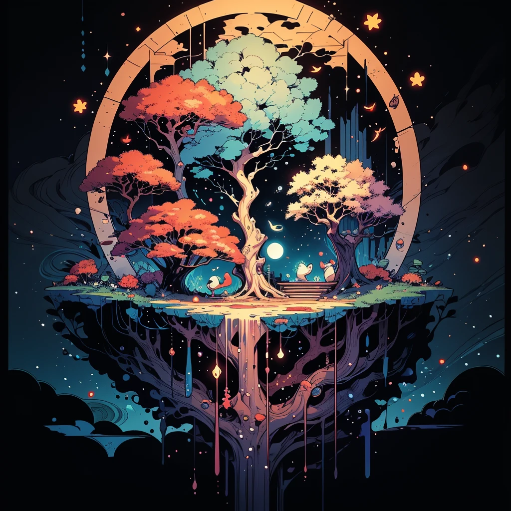 circular tree,four seasons,spring,summer,autumn,winter,leaves,roots,branches,trunk,ornate border,decorative,digital illustration,artwork,movement,time,swirling background,dark background,vibrant colors,natural,life cycle,growth,change,nature,life,peace,harmony,spirituality,symbolism,digital art,illustration,painting,graphic design,art,design,digital media,online art,visual art,fine art,fantasy, no background
