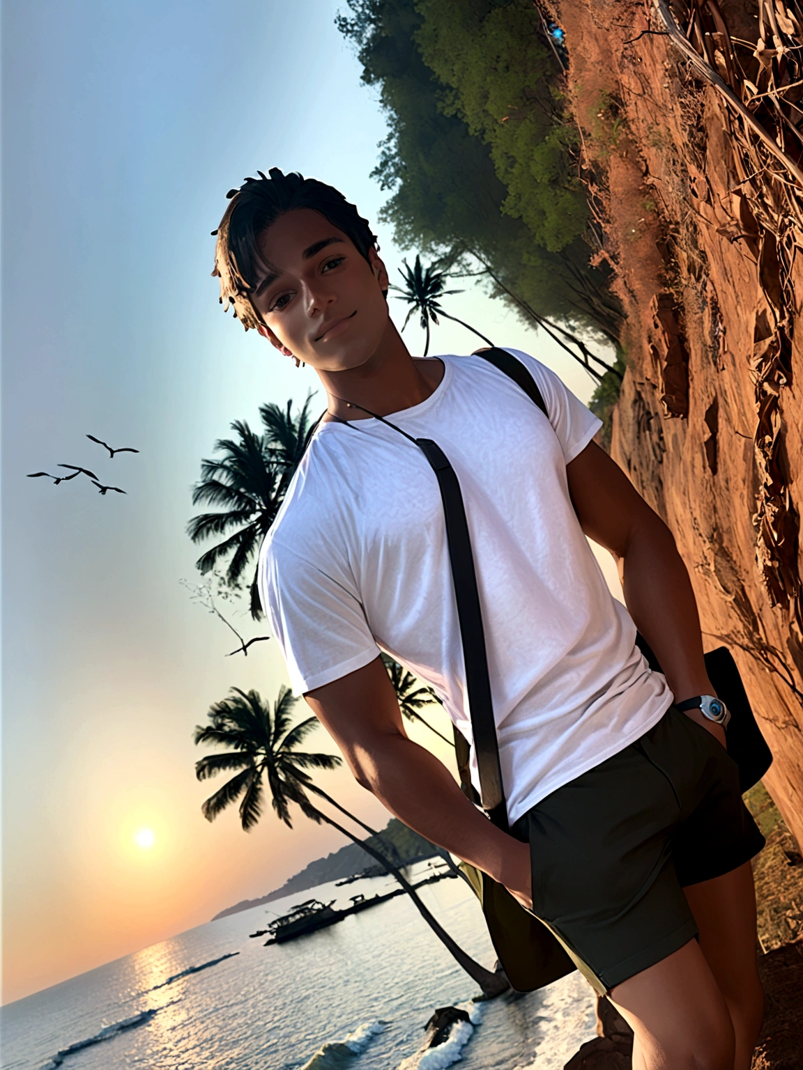 Make this guy handsome with good physiquewith classy asthetic look