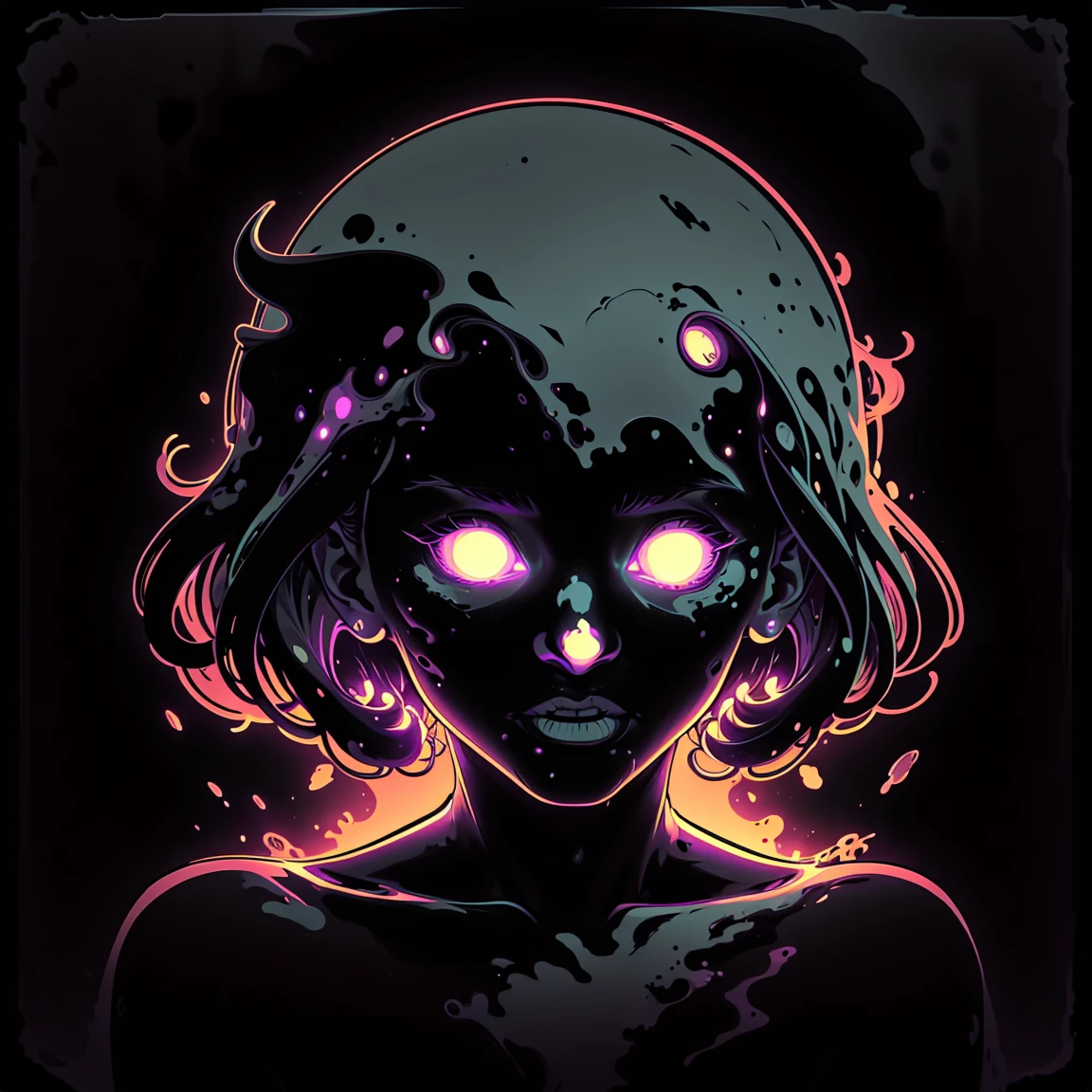 metal_tee, Dr Plague., vector digital illustration, (black background:1.5)