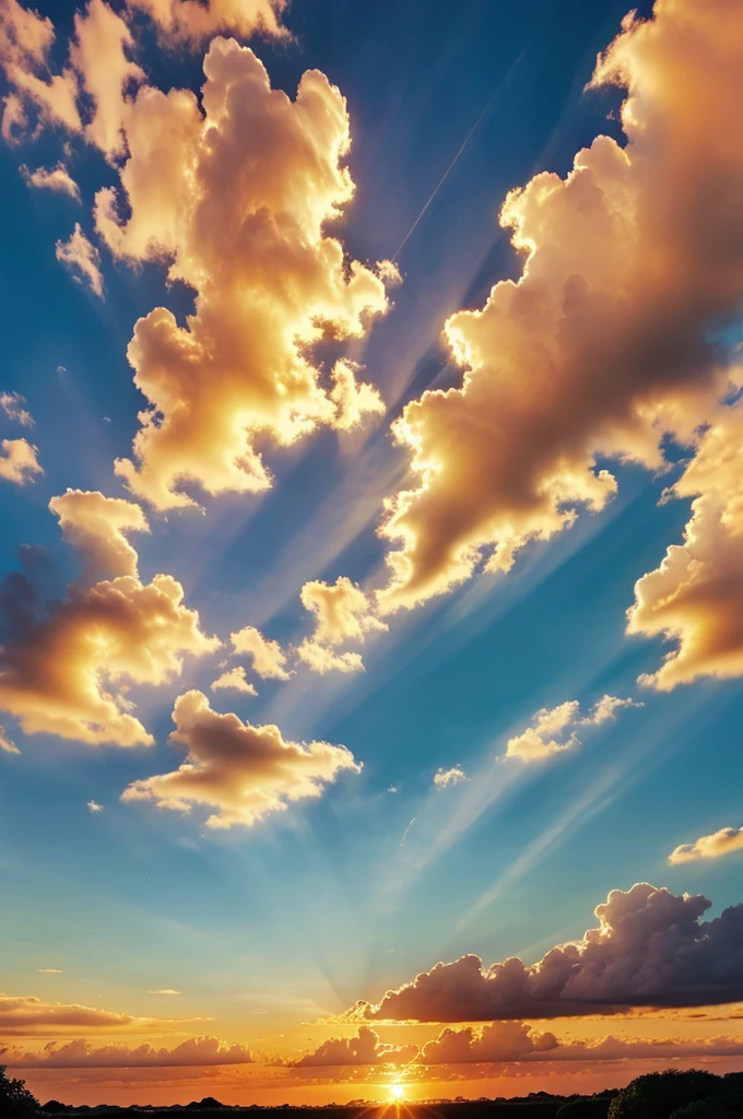 Create golden hour picture sky most beautiful 