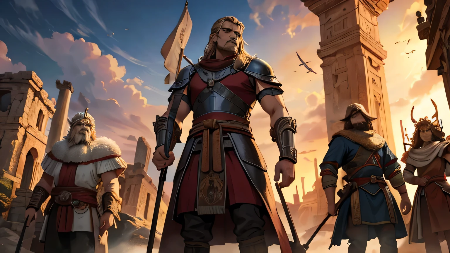 ancient times, when ancient warrior kings in the 4th century BC ruled the earth, epic scene
