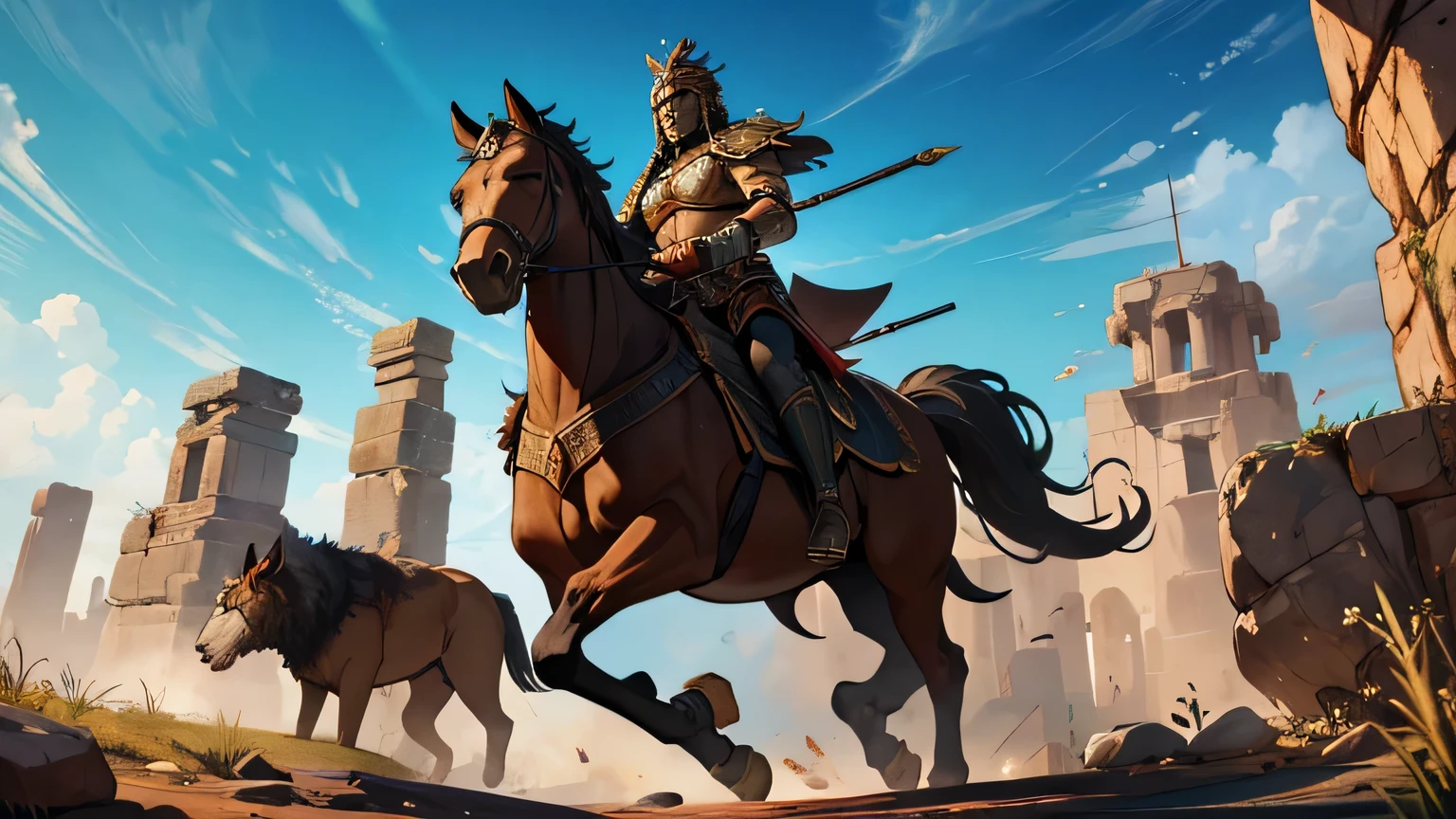 ancient times, when ancient warrior kings in the 4th century BC ruled the earth, epic scene