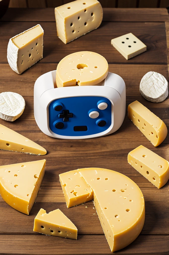Create an image of a gamer cheese
