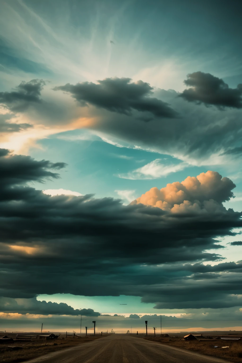 apocalyptic background with a punk sky style platform
 