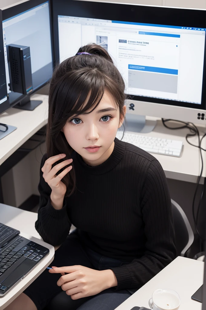 Person making comors online