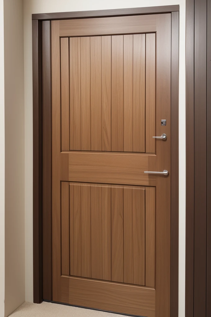 Handleless wooden entrance door