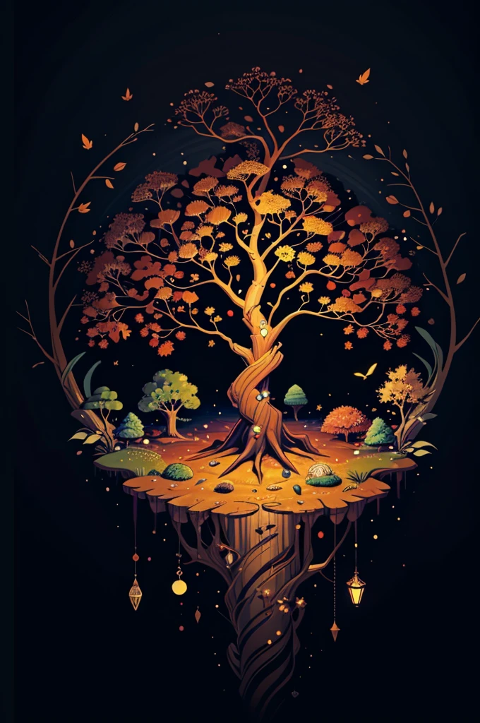 circular tree,four seasons,spring,summer,autumn,winter,leaves,roots,branches,trunk,ornate border,decorative,digital illustration,artwork,movement,time,swirling background,dark background,vibrant colors,natural,life cycle,growth,change,nature,life,peace,harmony,spirituality,symbolism,digital art,illustration,painting,graphic design,art,design,digital media,online art,visual art,fine art,fantasy