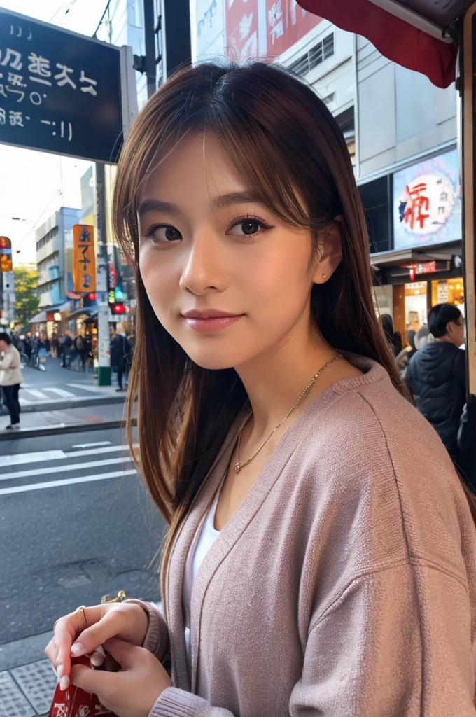 ((Highest quality)), ((masterpiece)), (detailed), Japanese,Street Corner,Beauty,OL,Tokyo