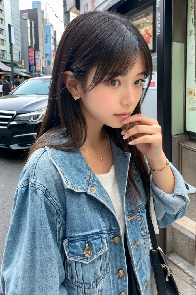 ((Highest quality)), ((masterpiece)), (detailed), Japanese,Street Corner,Beauty,OL,Tokyo