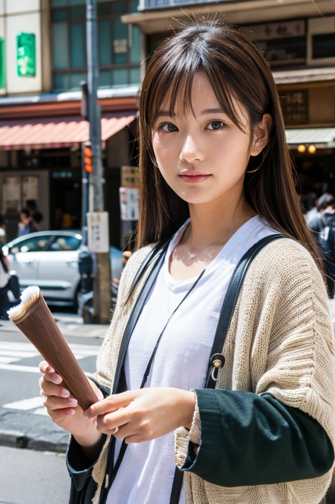 ((Highest quality)), ((masterpiece)), (detailed), Japanese,Street Corner,Beauty,OL,Tokyo
