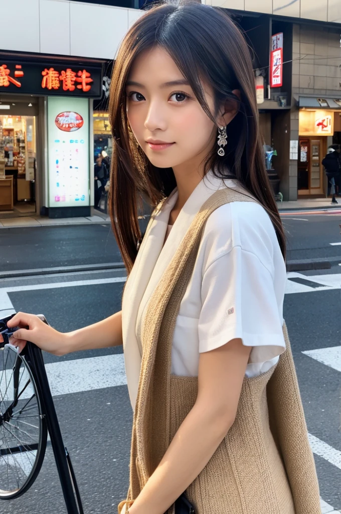 ((Highest quality)), ((masterpiece)), (detailed), Japanese,Street Corner,Beauty,OL,Tokyo