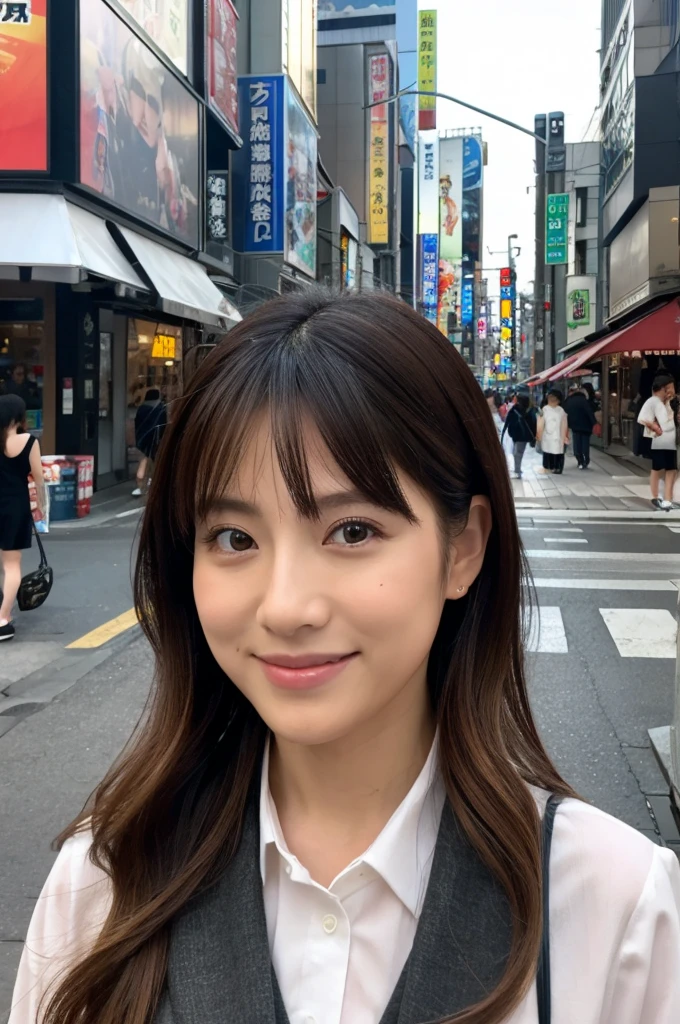 ((Highest quality)), ((masterpiece)), (detailed), Japanese,Street Corner,Beauty,OL,Tokyo