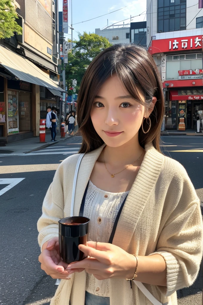 ((Highest quality)), ((masterpiece)), (detailed), Japanese,Street Corner,Beauty,OL,Tokyo