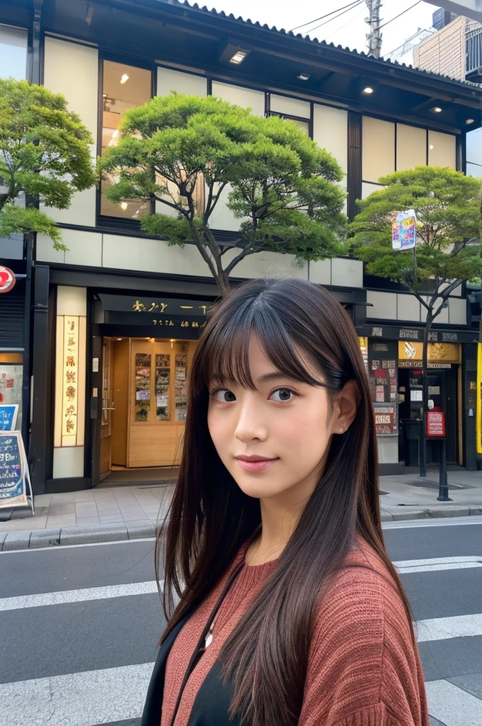 ((Highest quality)), ((masterpiece)), (detailed), Japanese,Street Corner,Beauty,OL,Tokyo