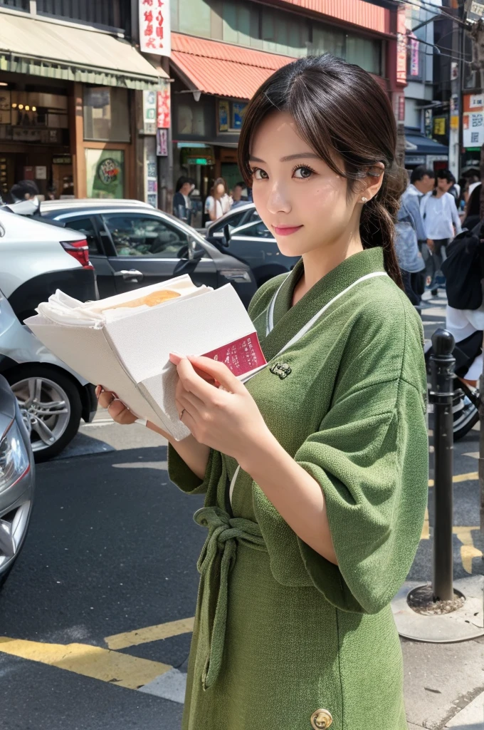 ((Highest quality)), ((masterpiece)), (detailed), Japanese,Street Corner,Beauty,OL,Tokyo
