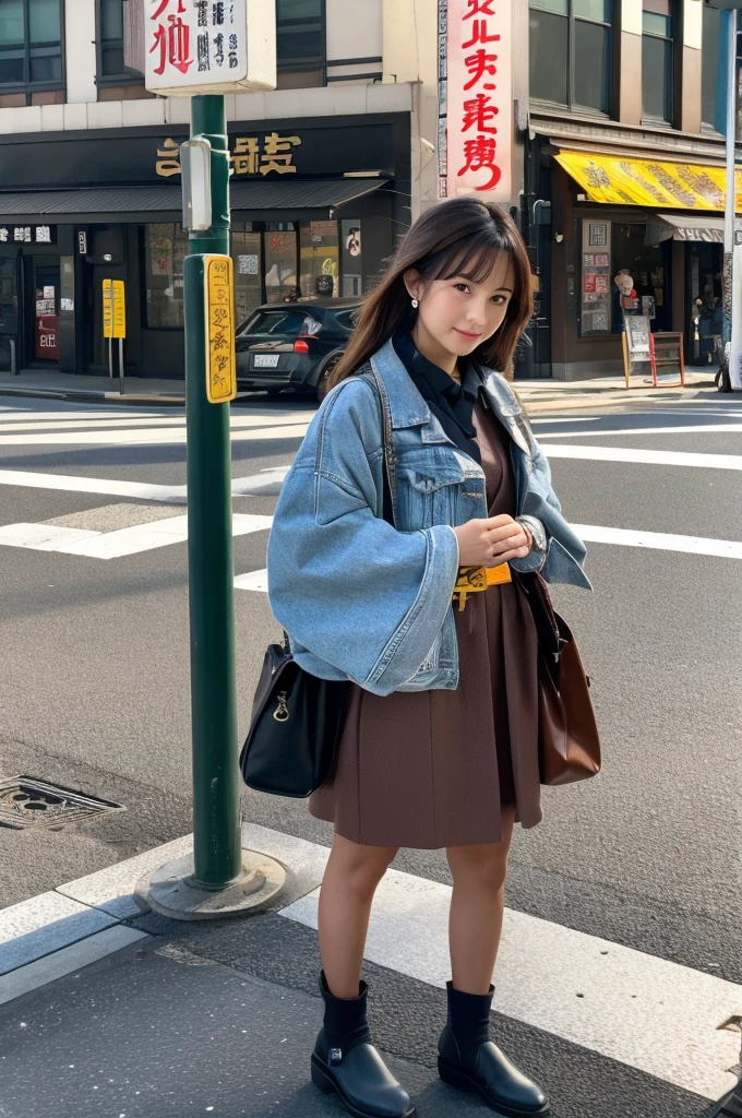((Highest quality)), ((masterpiece)), (detailed), Japanese,Street Corner,Beauty,OL,Tokyo