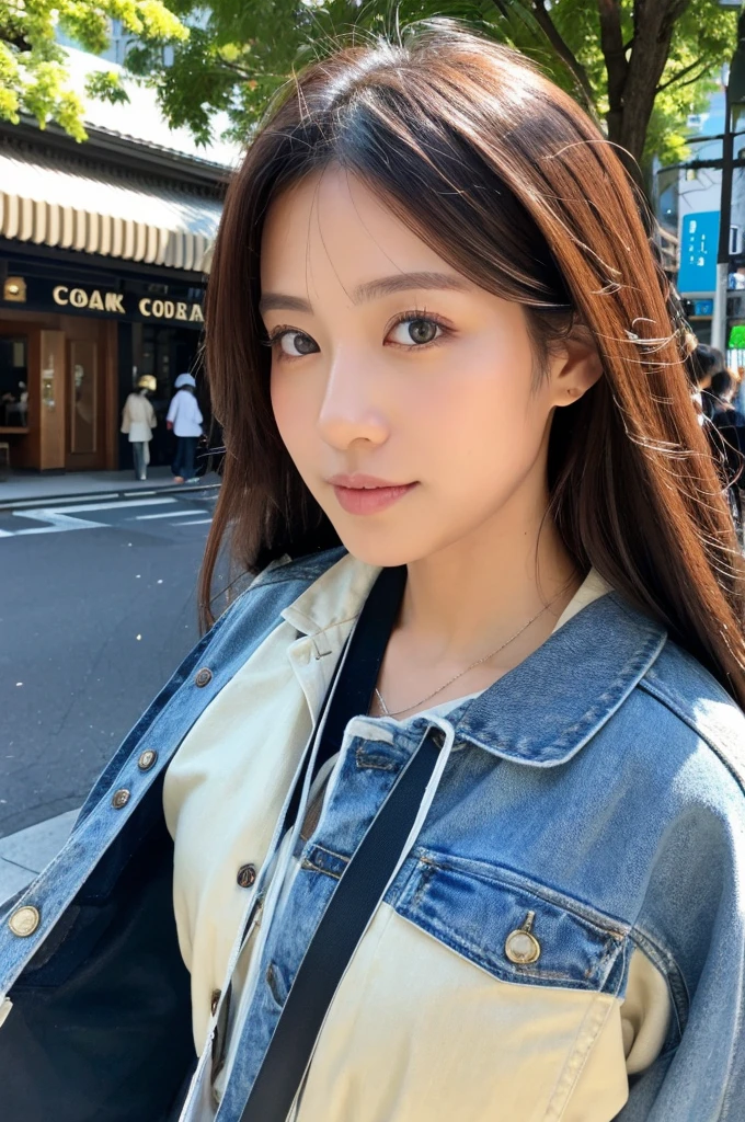 ((Highest quality)), ((masterpiece)), (detailed), Japanese,Street Corner,Beauty,OL,Tokyo